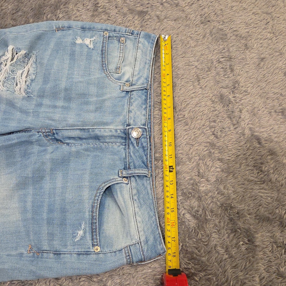 American Eagle Outfitters Light Blue Distressed Denim Cutoff Shorts Size 14! - Picture 8 of 12